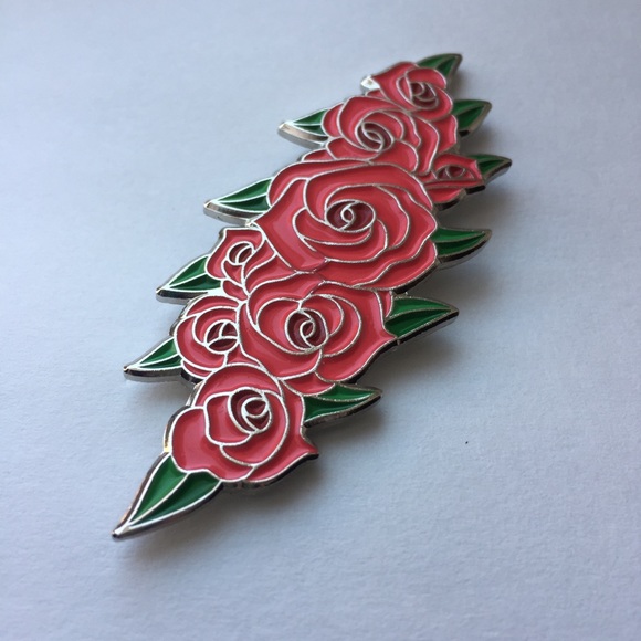 Large Rose Bolt Enamel Pin - Picture 2 of 4